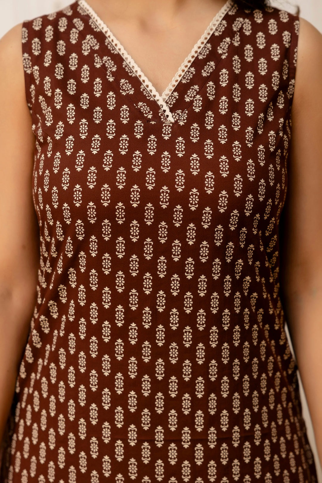 Floral Printed Soft Cotton Kurti Top (Top Only)