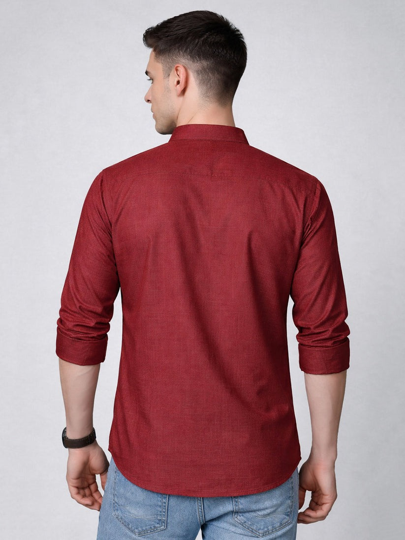 Small Checkered Solid Cotton Blend Short Kurta for men ( Top only)