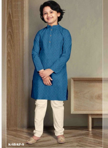 Woven Design  Cotton Kurta Pajama Set For Boys