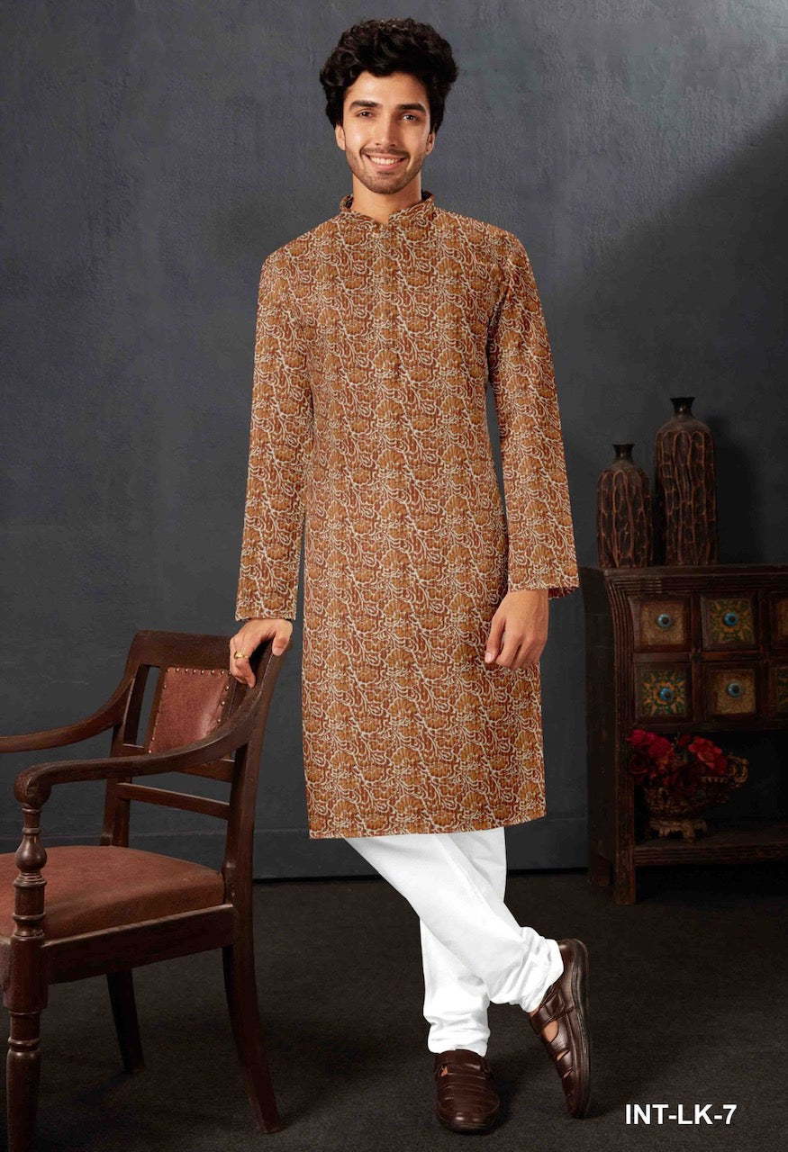 Jaipur Kantha Cotton  Printed Kurta for Men (Top Only)