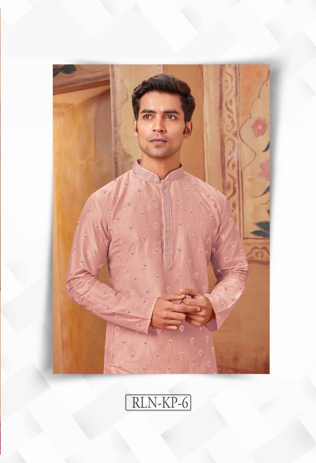 Cotton Silk Embroidered Men's Kurta Pajama Set