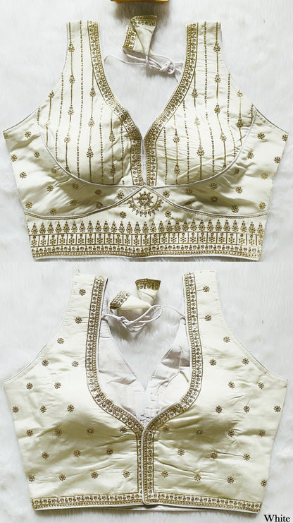 Silk Embroidered Saree Blouse
