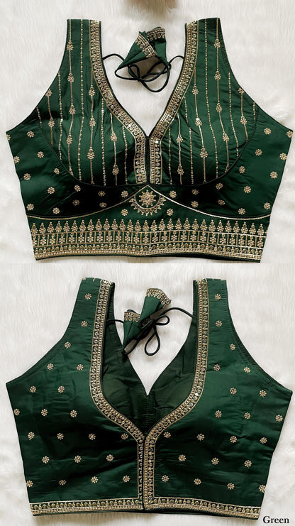 Silk Embroidered Saree Blouse