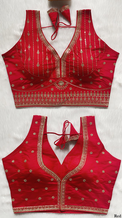 Silk Embroidered Saree Blouse