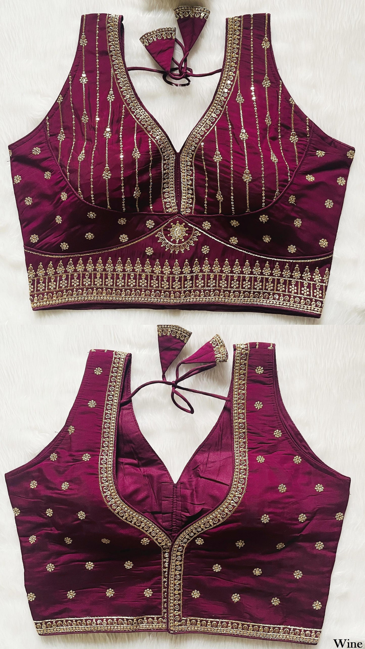 Silk Embroidered Saree Blouse