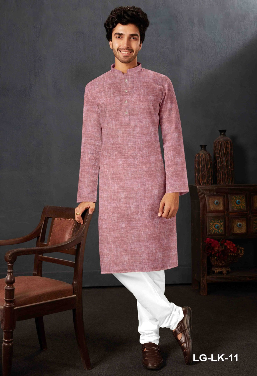 Linen Cotton Men's Kurta Top (Top Only)