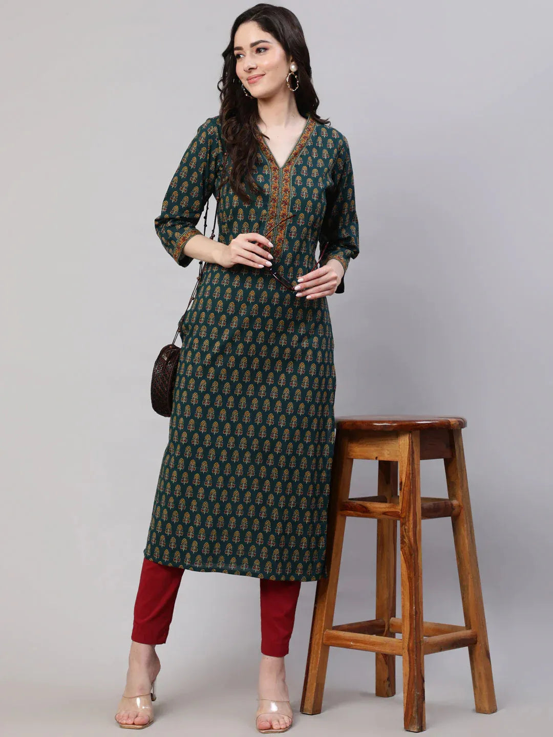 Pure Cotton Ethnic Printed Kurti Top ( Top Only)