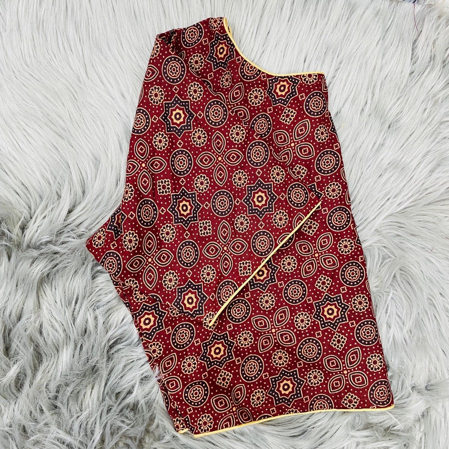 Ajrak Cotton Saree Blouse