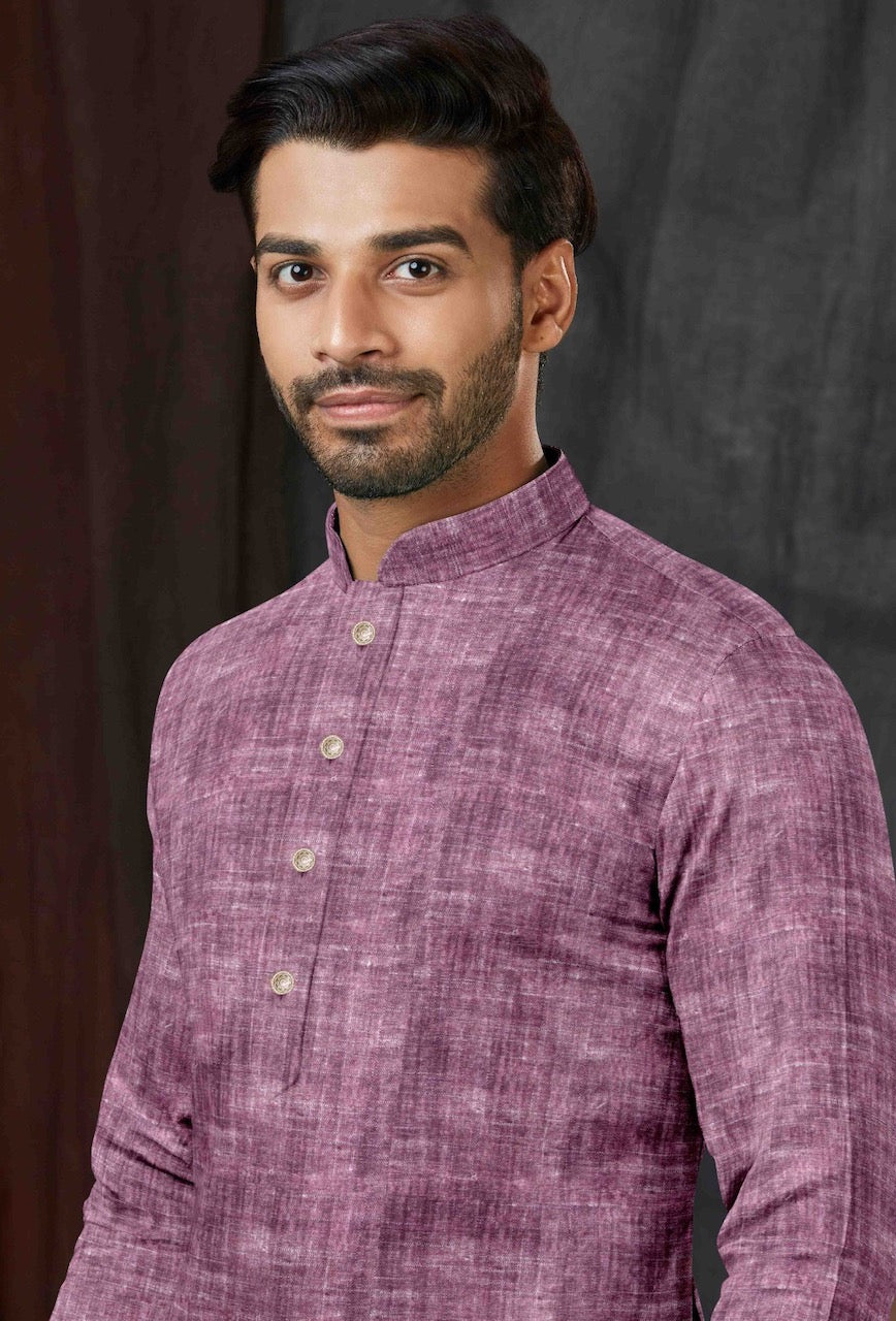Linen Cotton Men's Kurta Top (Top Only)