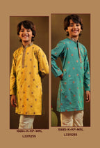 Silk  Embroidered Kurta Pajama Set For Boys