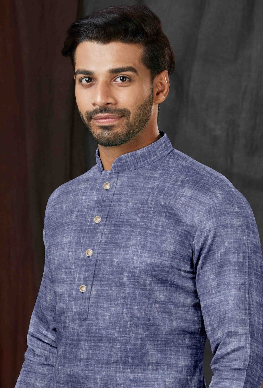 Linen Cotton Men's Kurta Top (Top Only)