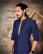 Solid Semi Silk  Men's Kurta Pajama Set