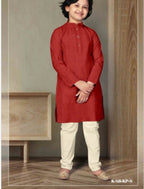 Woven Design  Cotton Kurta Pajama Set For Boys