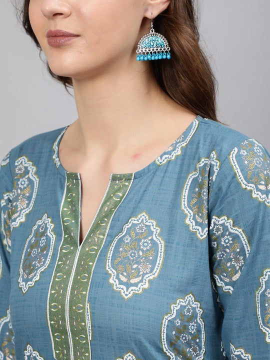 Brown Printed Soft Cotton Short Kurti Top