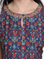 Load image into Gallery viewer, Blue Printed Kurta Palazzo with Dupatta set
