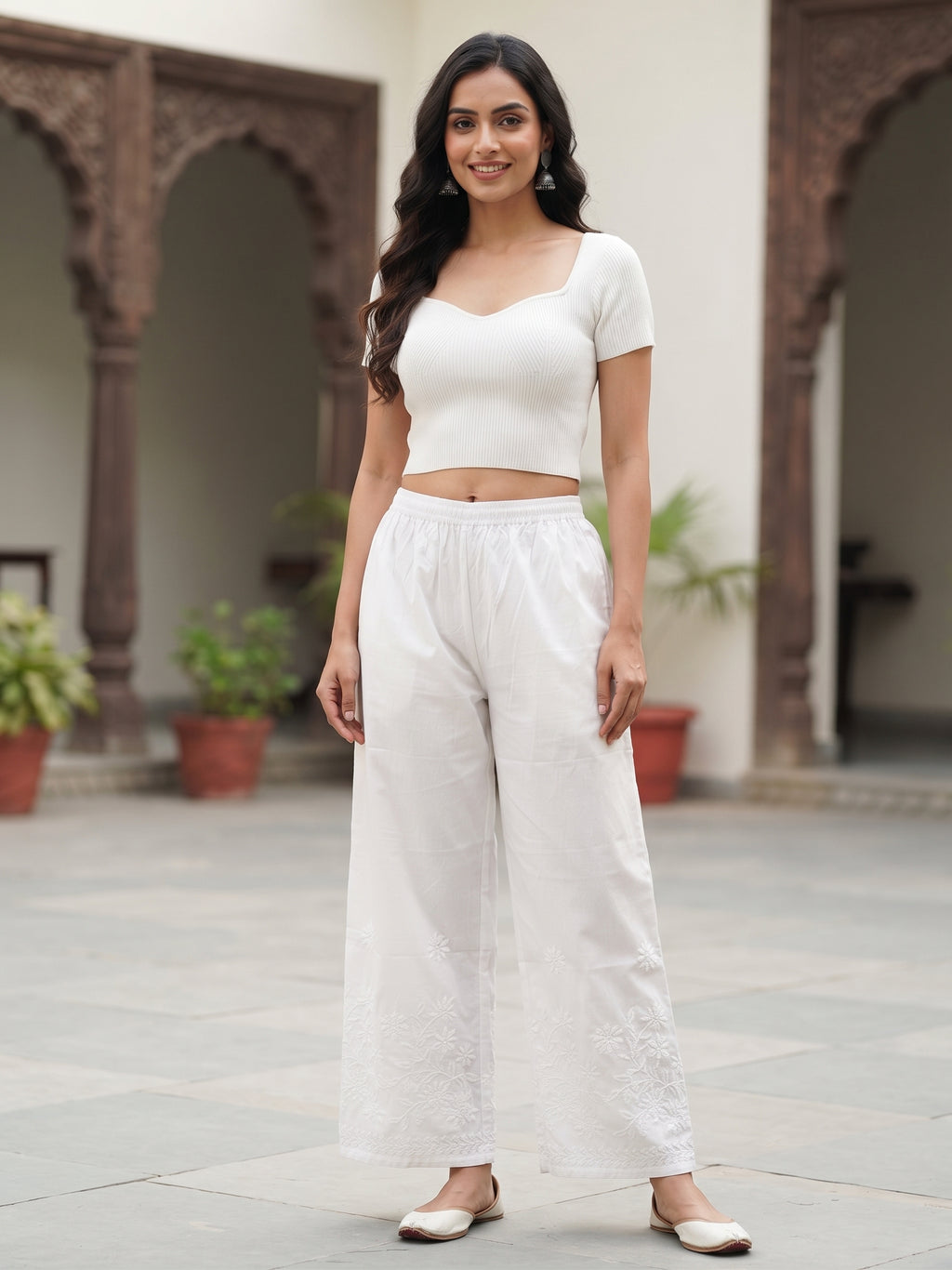 Rayon Chikankari  Palazzo Pants