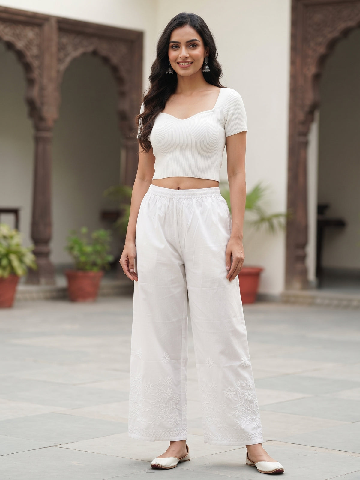 Rayon Chikankari  Palazzo Pants