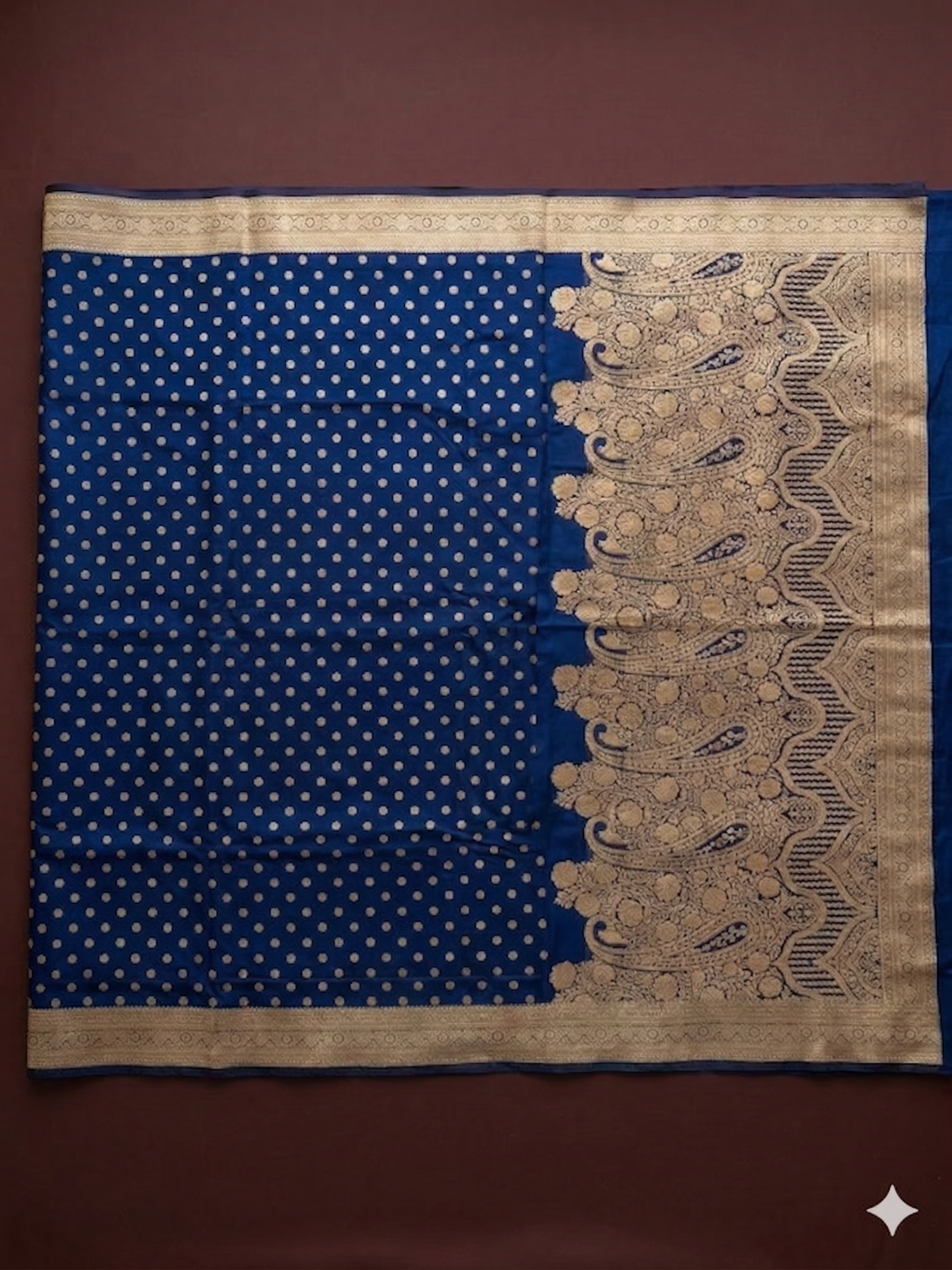Navy & Gold Katan Silk Banarsi Saree