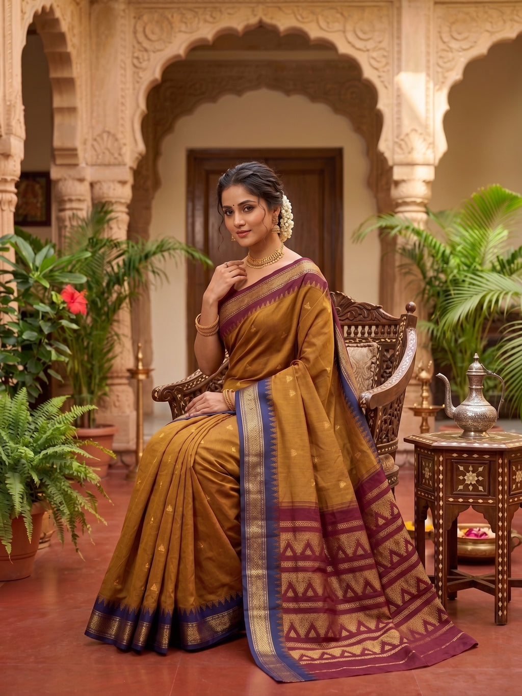 Kalyani Cotton Saree with Ganga Jamuna Border