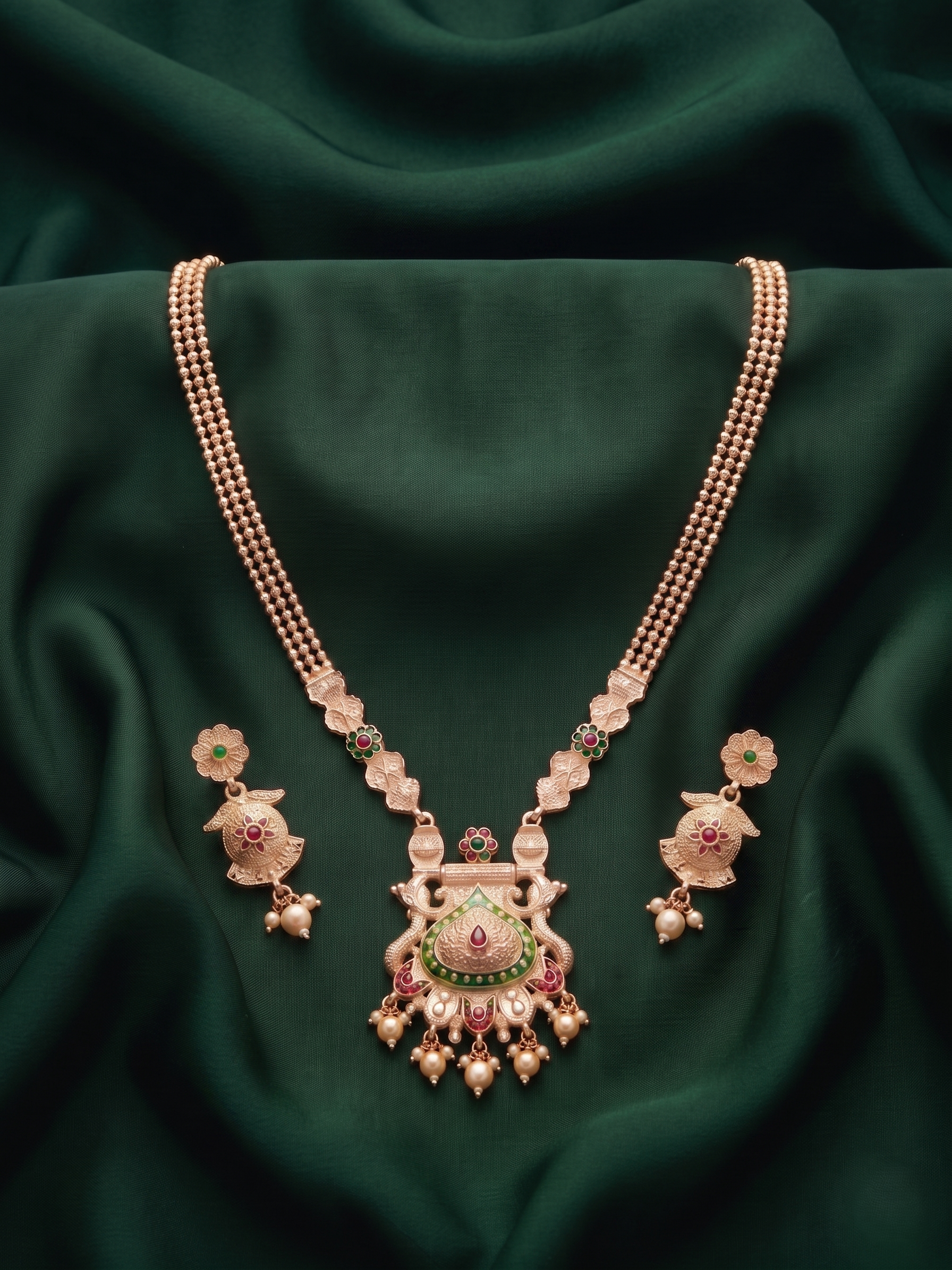 Gold toned Necklace  Earrings Set
