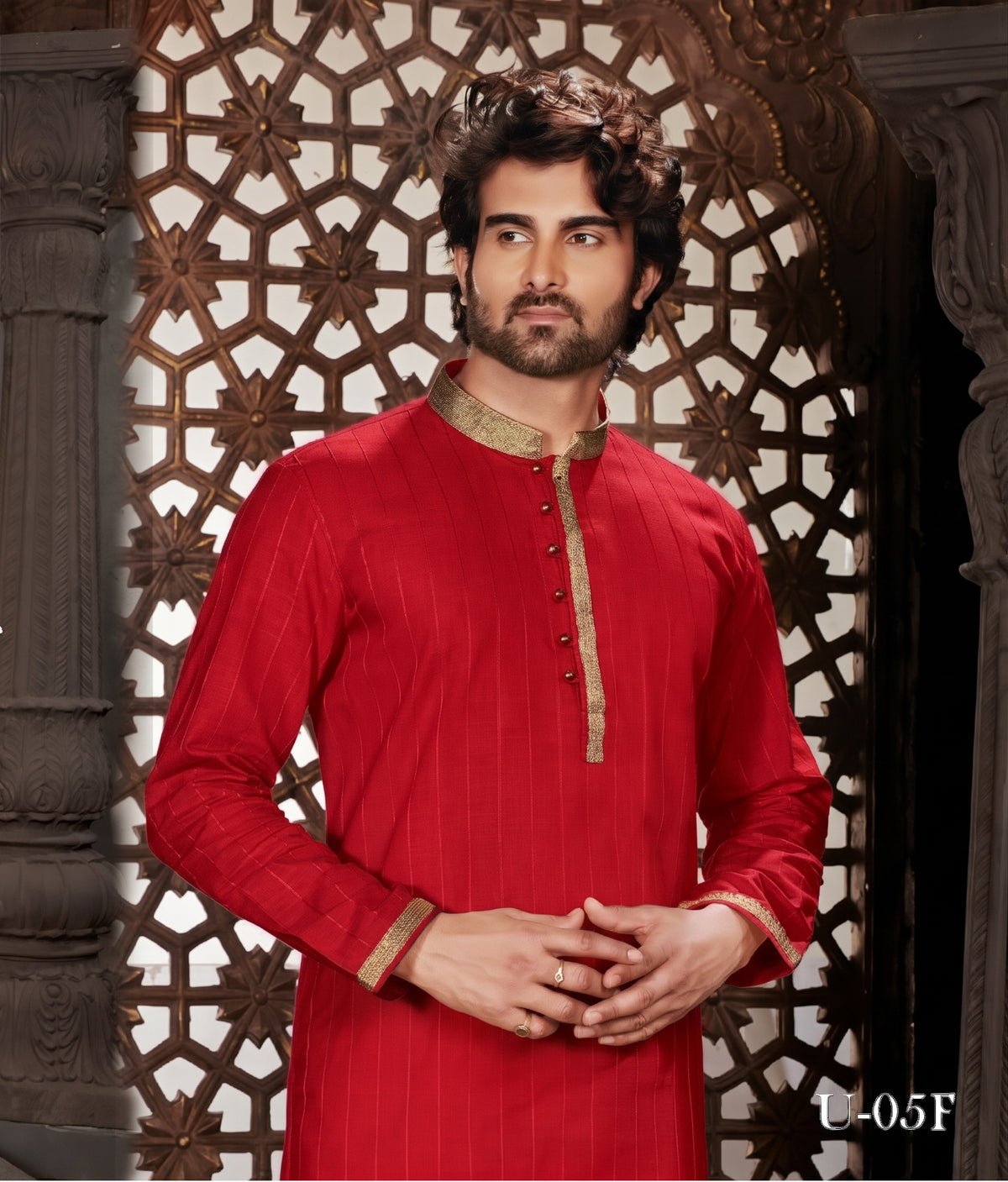 Solid Linen Silk  Men's Kurta Pajama Set