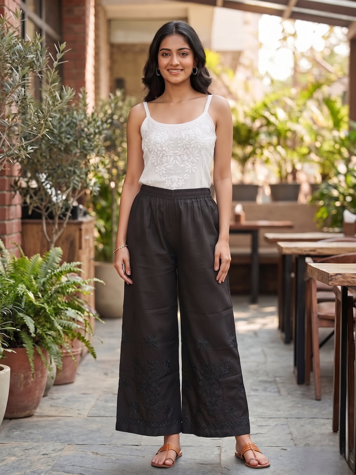Rayon Chikankari  Palazzo Pants