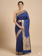 Navy & Gold Katan Silk Banarsi Saree
