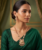 Gold toned Necklace  Earrings Set