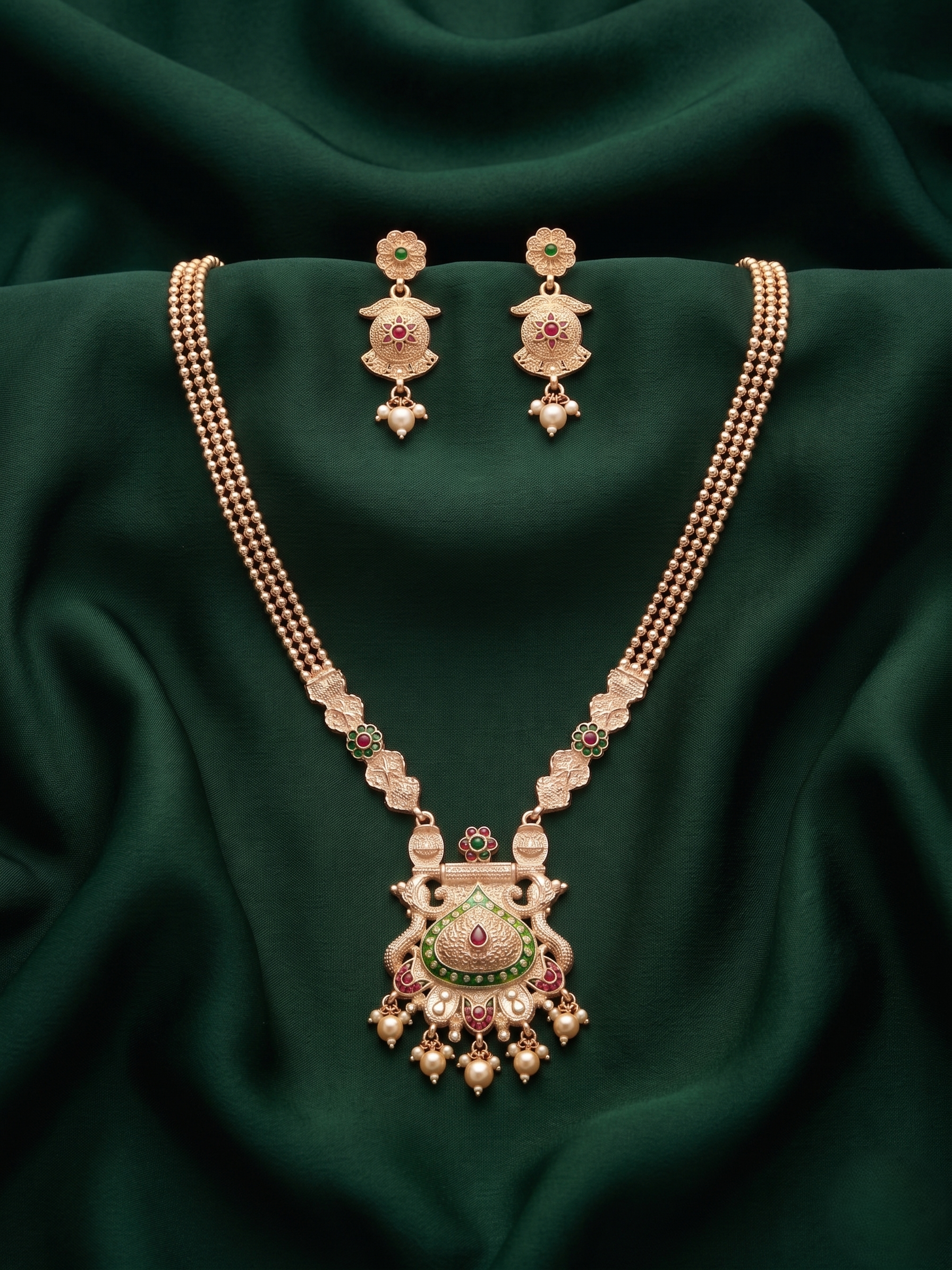 Gold toned Necklace  Earrings Set