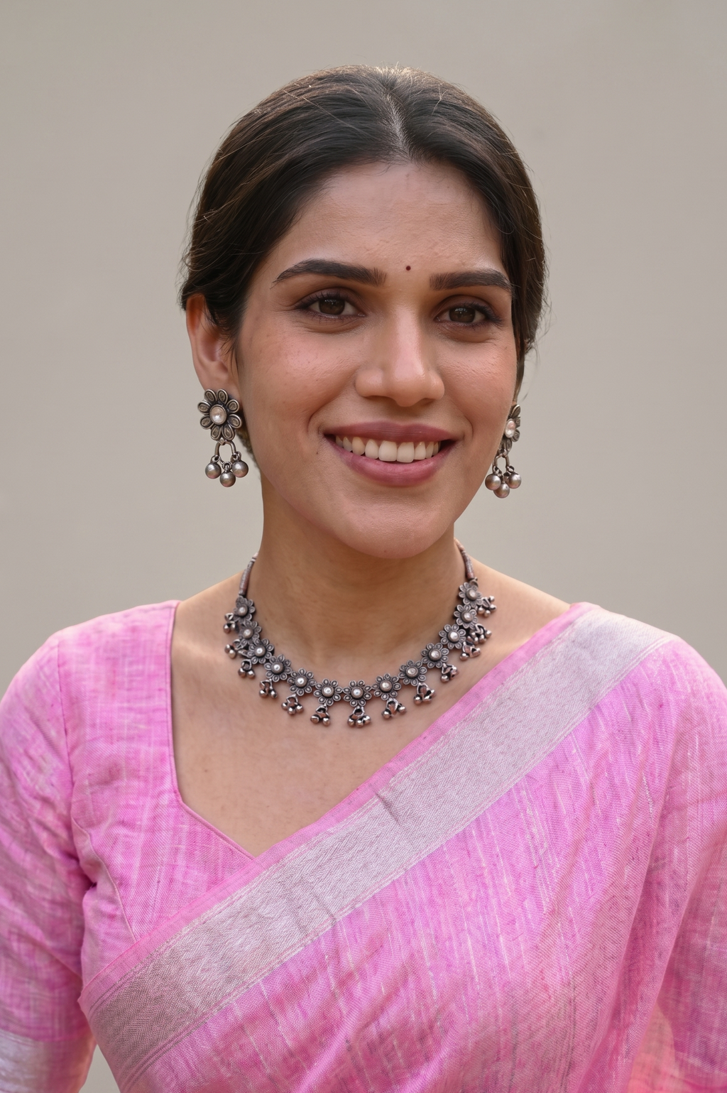 Oxidized Silver Plated  Necklace  Earrings Set
