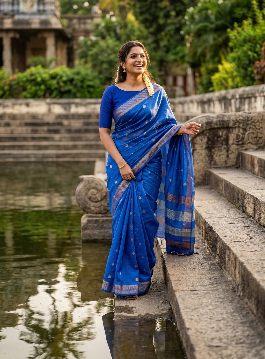 Kotta Mulberry Silk Handloom Saree with Hand made Zari Border