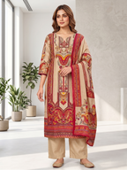 Off white Crepe silk Hand embroidered kurti Set