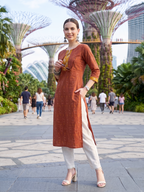 Ikat Printed Soft cotton Kurti Top