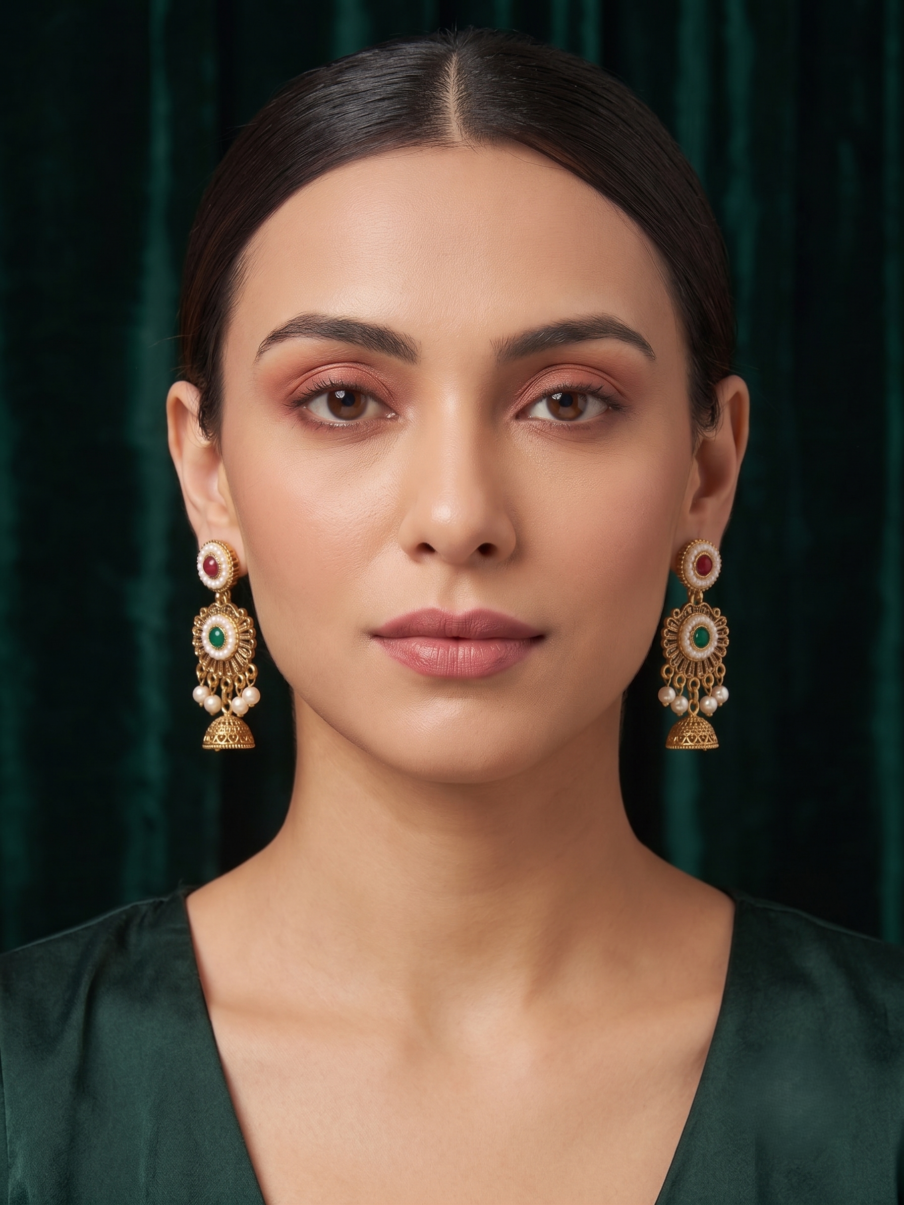 Gold - Toned Beaded Drop Earrings