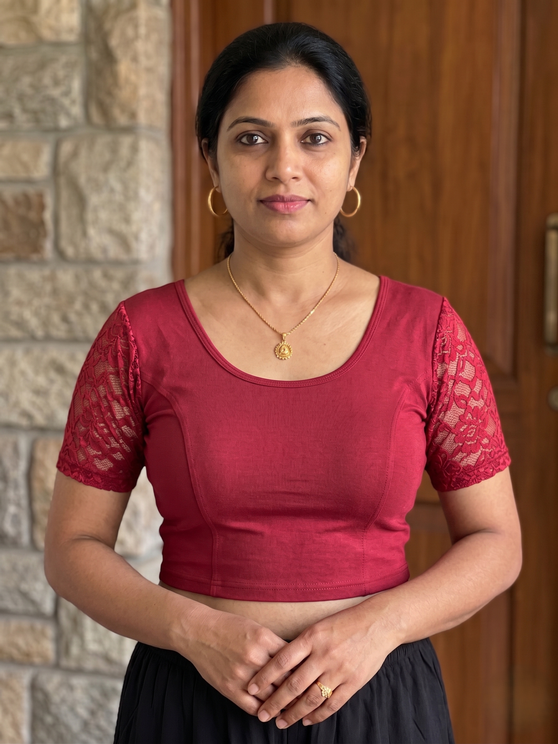 Liva with Net Sleeves Ready to Wear Saree Blouse