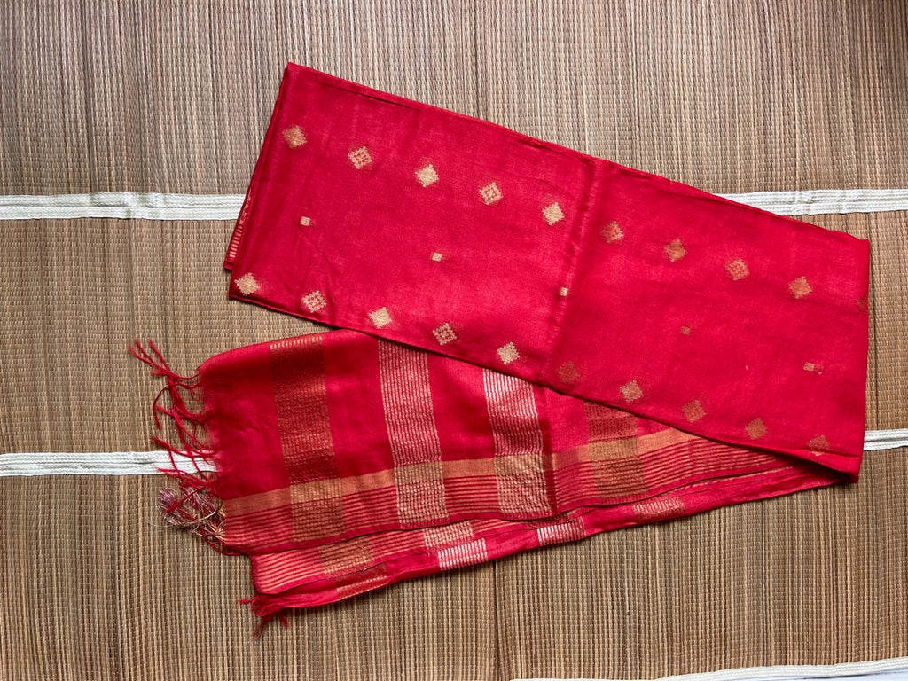Kotta Mulberry Silk Handloom Saree with Hand made Zari Border