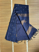 Load image into Gallery viewer, Tusser Mulberry Silk Handloom Saree with Silver &amp; Gold  Zari weave
