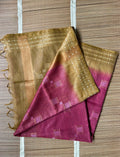 Mauve & Olive Tussar Munga Silk Saree