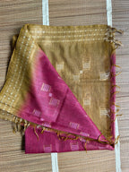 Mauve & Olive Tussar Munga Silk Saree