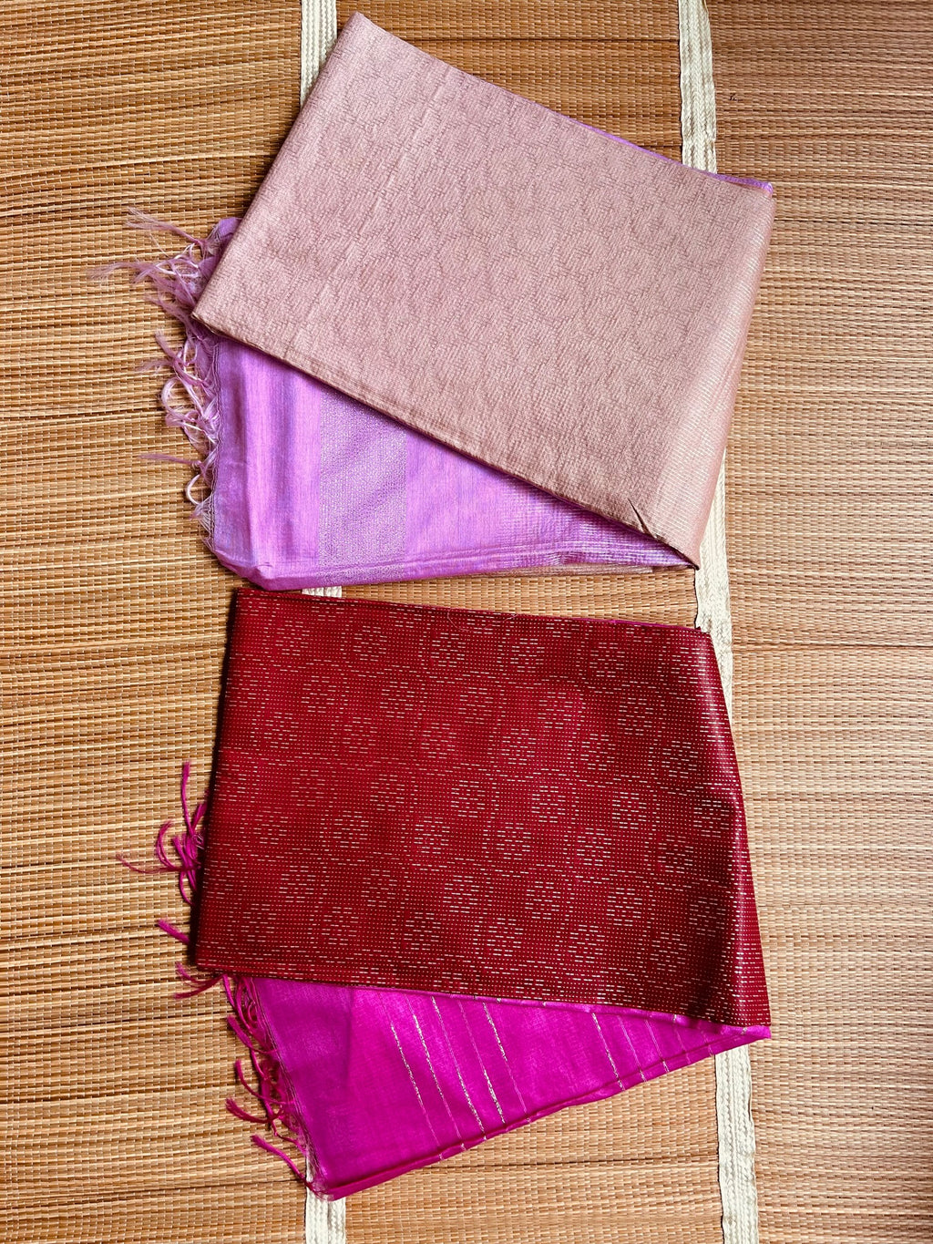 Dupion Silk Kantha woven Handloom Saree