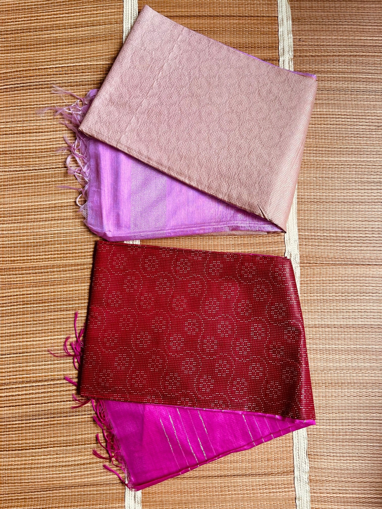 Dupion Silk Kantha woven Handloom Saree