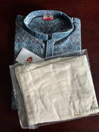 Blue Digital Printed Poly Cotton Kurta Set