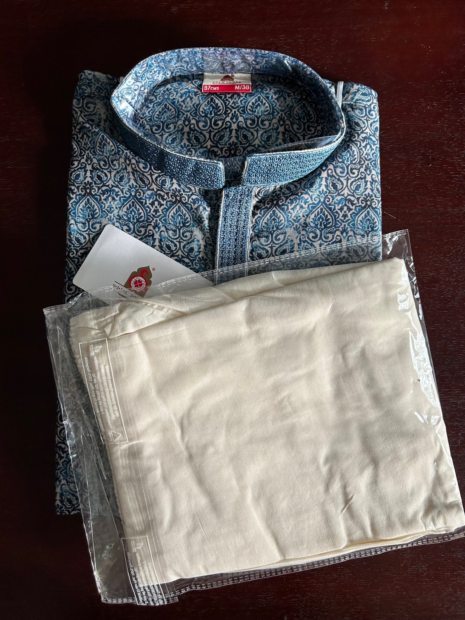 Blue Digital Printed Poly Cotton Kurta Set