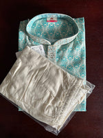 Load image into Gallery viewer, Mint Green Digital Printed Poly Cotton Kurta Set
