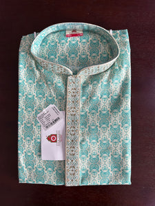 Mint Green Digital Printed Poly Cotton Kurta Set