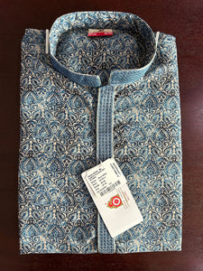 Blue Digital Printed Poly Cotton Kurta Set