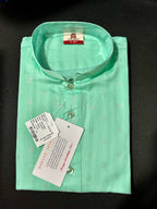 Woven Design with Foil Print Cotton Kurta Pajama Set For Boys