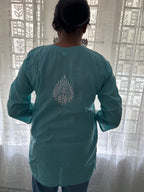 Lacknowi Chikankari Cotton Short Kurti Top