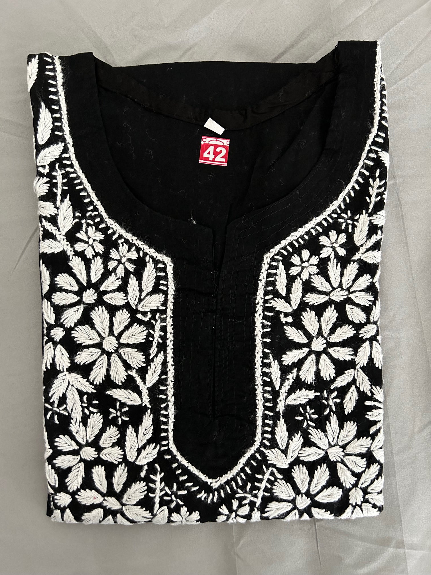 Lacknowi Chikankari Cotton Short Kurti Top