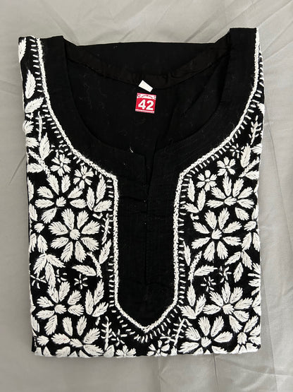 Lakhnavi Chikankari Cotton Short Kurti Top